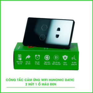 Công Tắc Cảm Ứng Wifi 2in1 Hunonic Datic Màu Đen